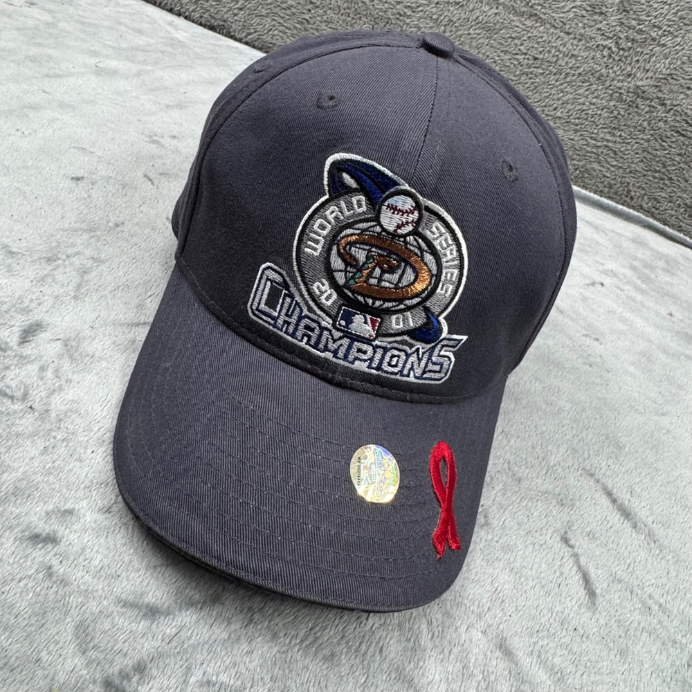 Arizona Diamondbacks 2001 World Series Champions Baseball Cap New Era Red Ribbon